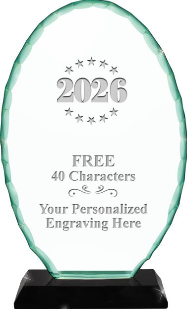Jade Oval Crystal Award
